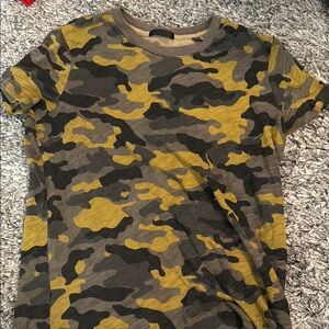 ATM Anthony Thomas Melillo Yellow and Black Camo Tee